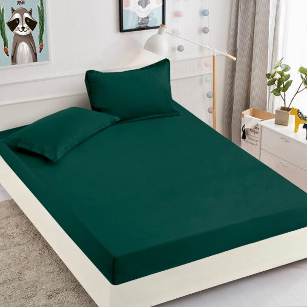 husa de pat din finet model uni - verde